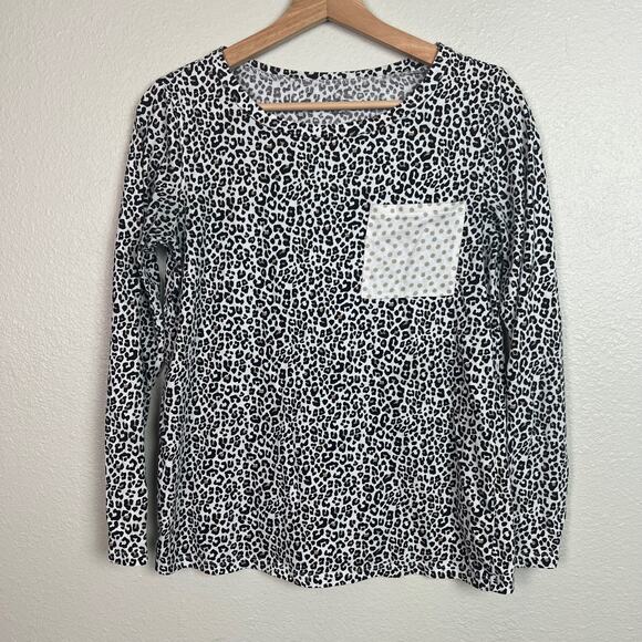 LOFT Bundle of 2 Long Sleeve Leopard Animal Print Cotton T-Shirts Size Small - Picture 7 of 11